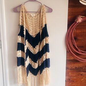 Boho Crochet Fringe Vest